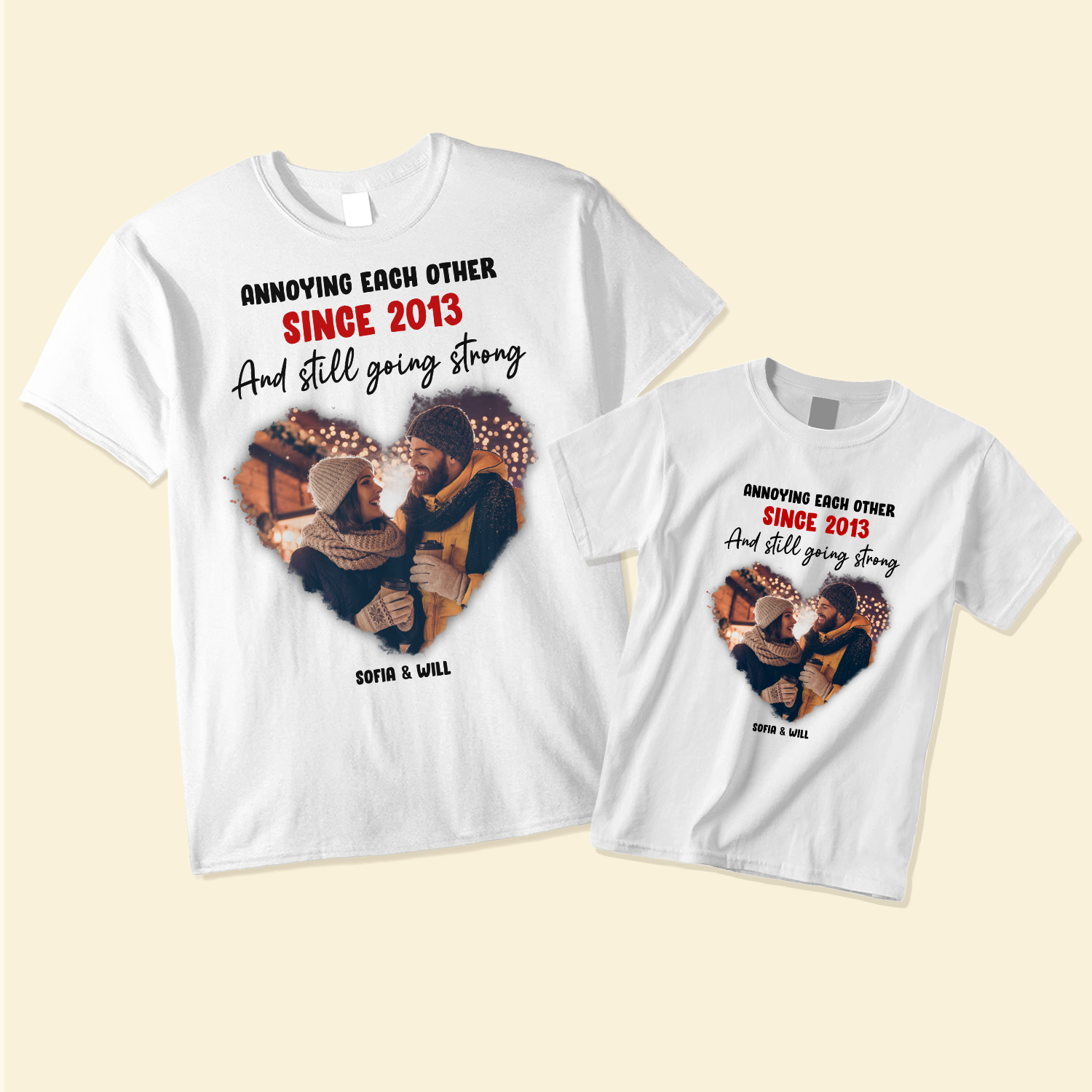 Annoying Each Other - Personalized Photo Matching Shirt - Image 2