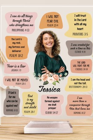 Christian Bible Verse Affirmations - Personalized Acrylic Photo Plaque - Gift For Daughter
