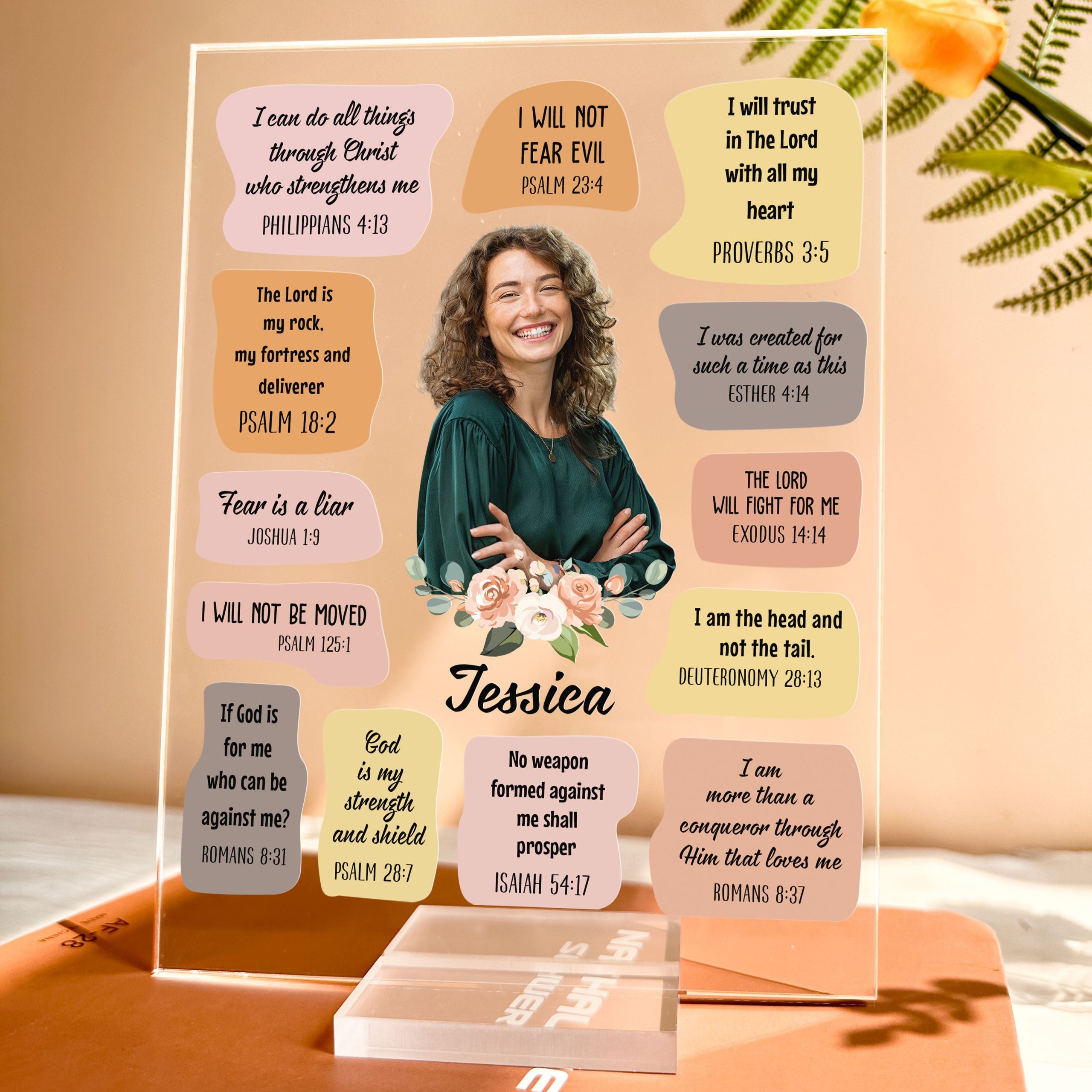 Christian Bible Verse Affirmations - Personalized Acrylic Photo Plaque - Gift For Daughter - Image 6