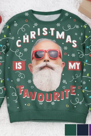 Christmas Is My Favourite Led Light - Personalized Photo Ugly Sweater