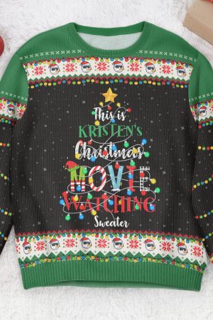 Christmas Movie Watching Sweater - Personalized Ugly Sweater