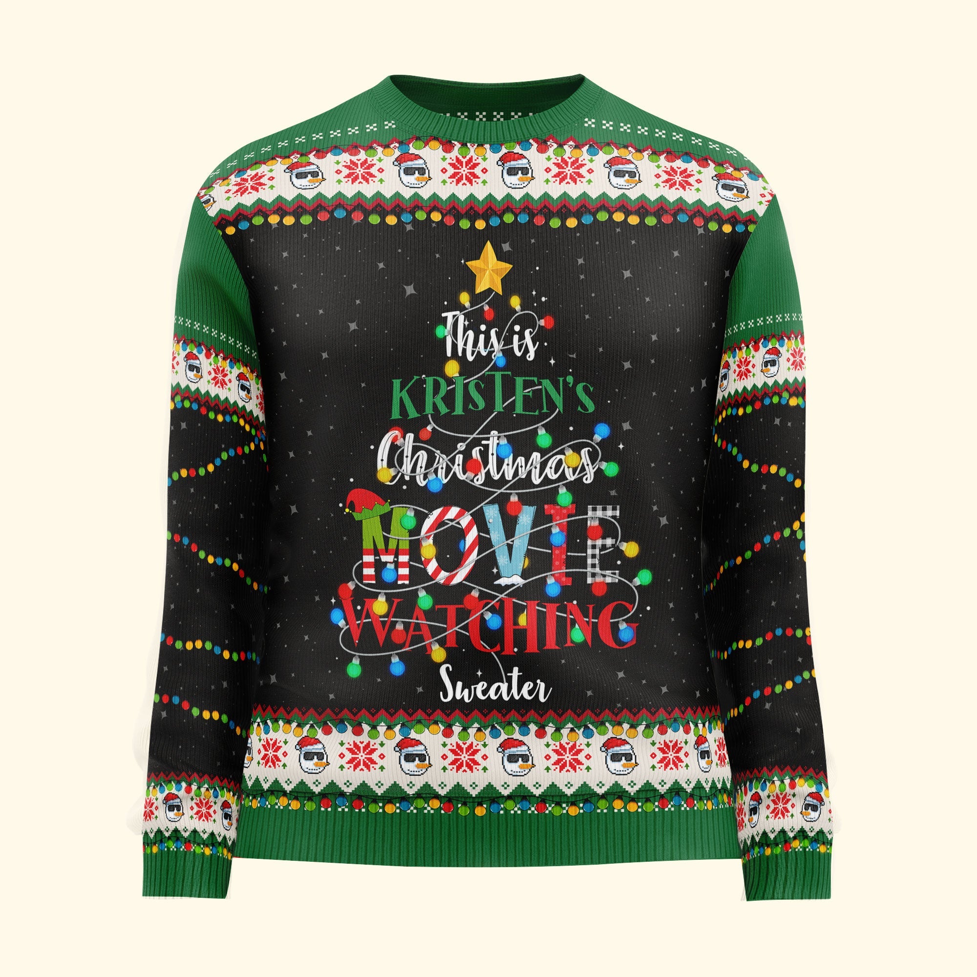 Christmas Movie Watching Sweater - Personalized Ugly Sweater - Image 3