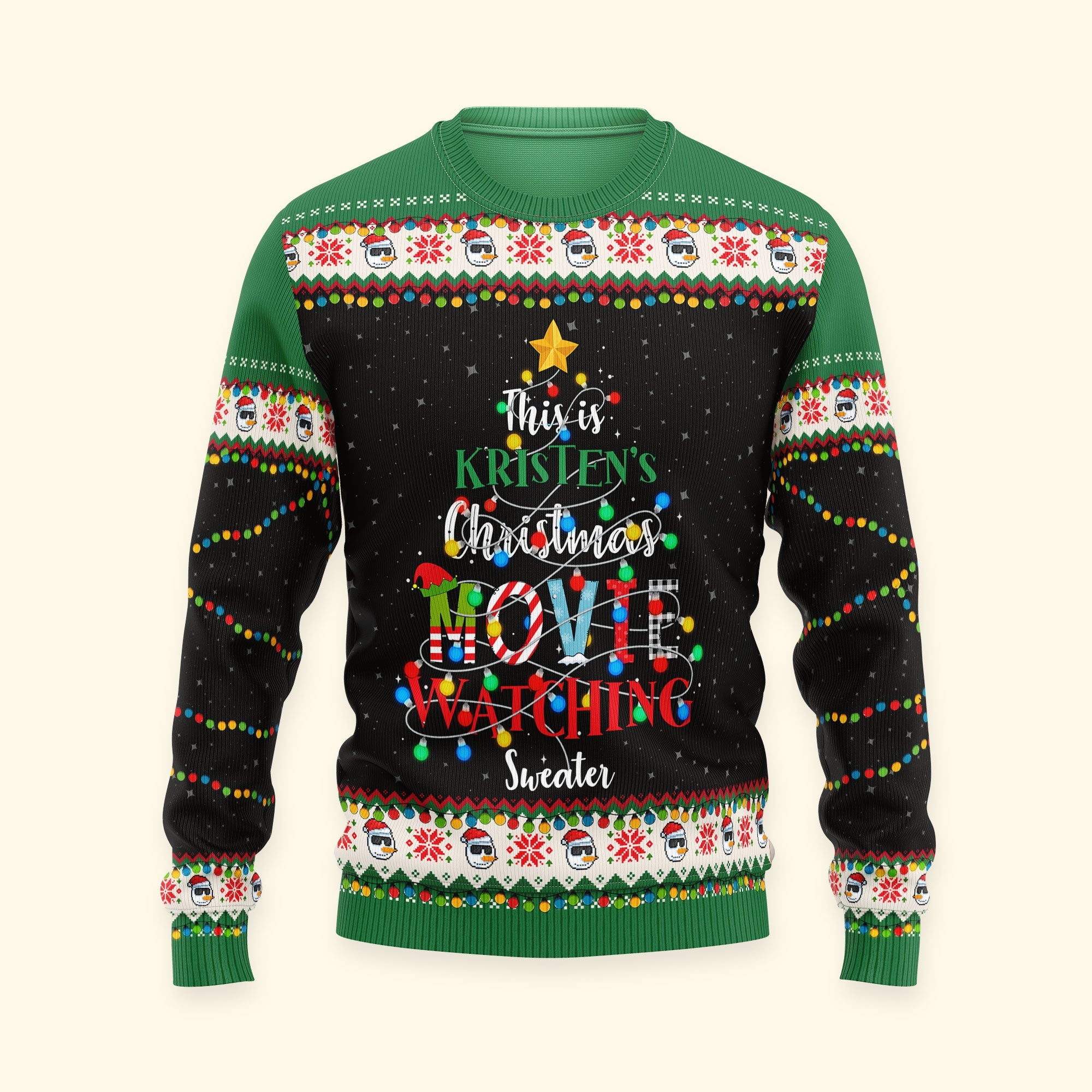 Christmas Movie Watching Sweater - Personalized Ugly Sweater - Image 4