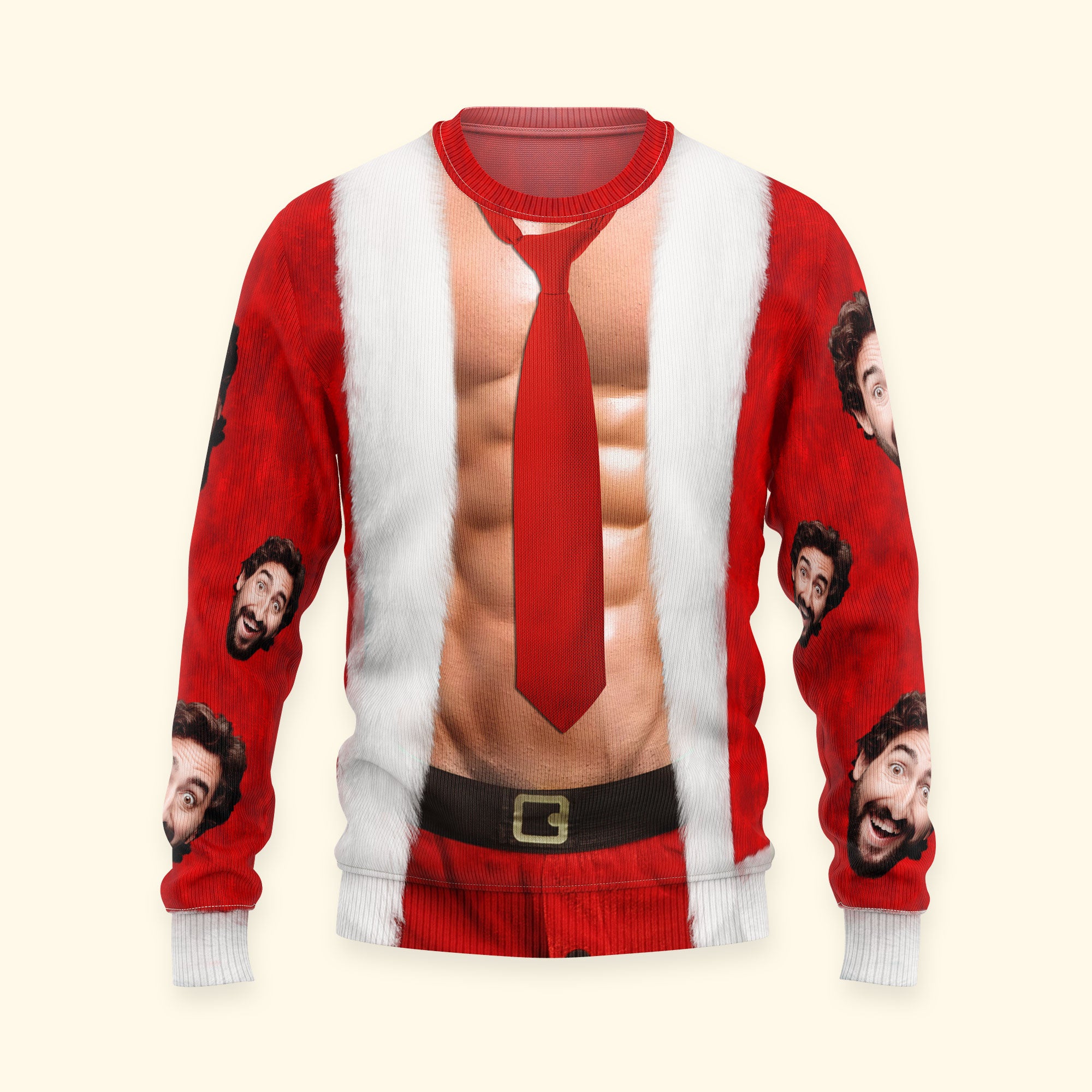 Christmas Sweater Abs-olutely Hilarious - Personalized Photo Ugly Sweater - Image 7