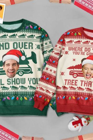 Custom Face Bend Over & I'll Show You - Personalized Photo Ugly Sweater