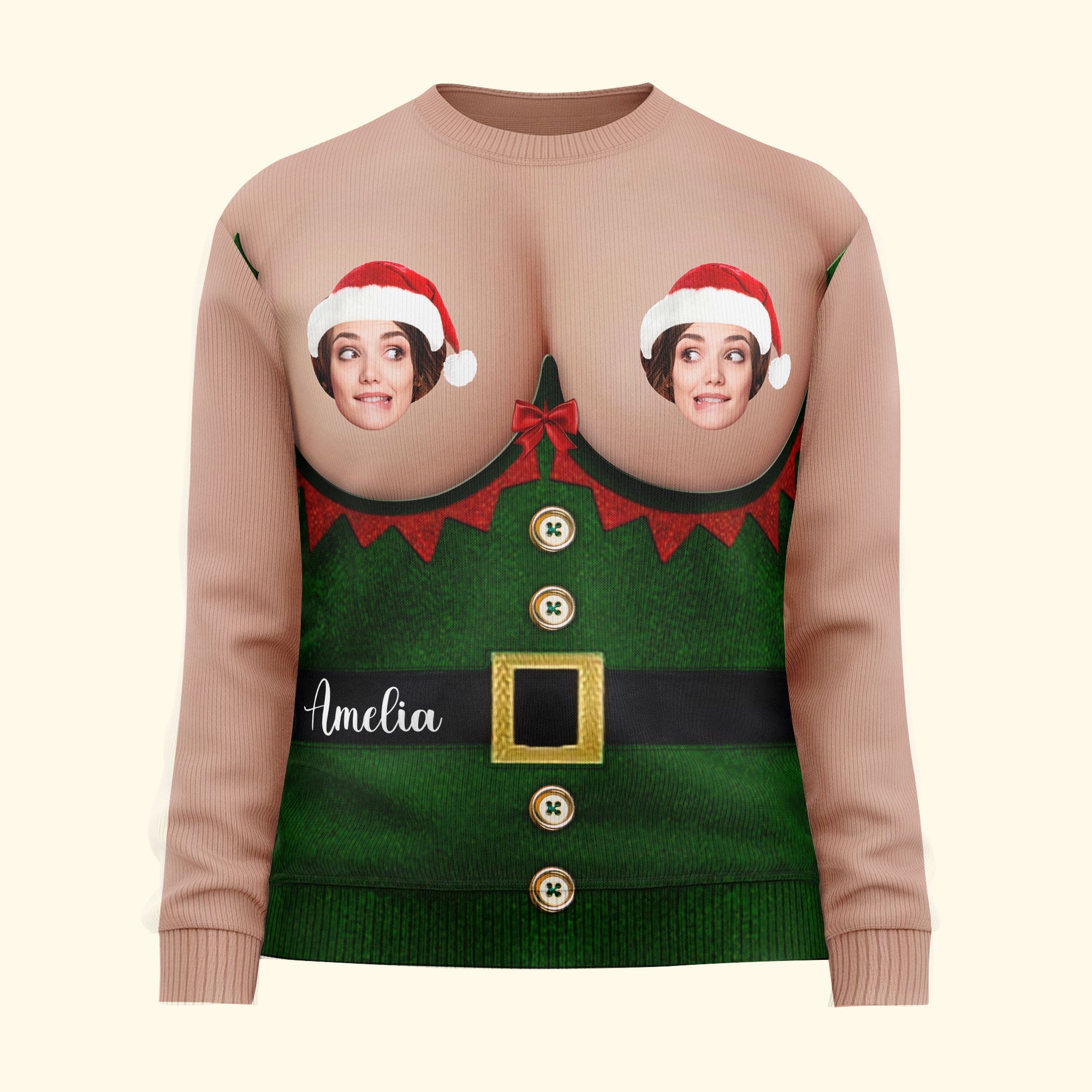Custom Photo Ugly Christmas Sweater - Personalized Photo Ugly Sweater - Image 4