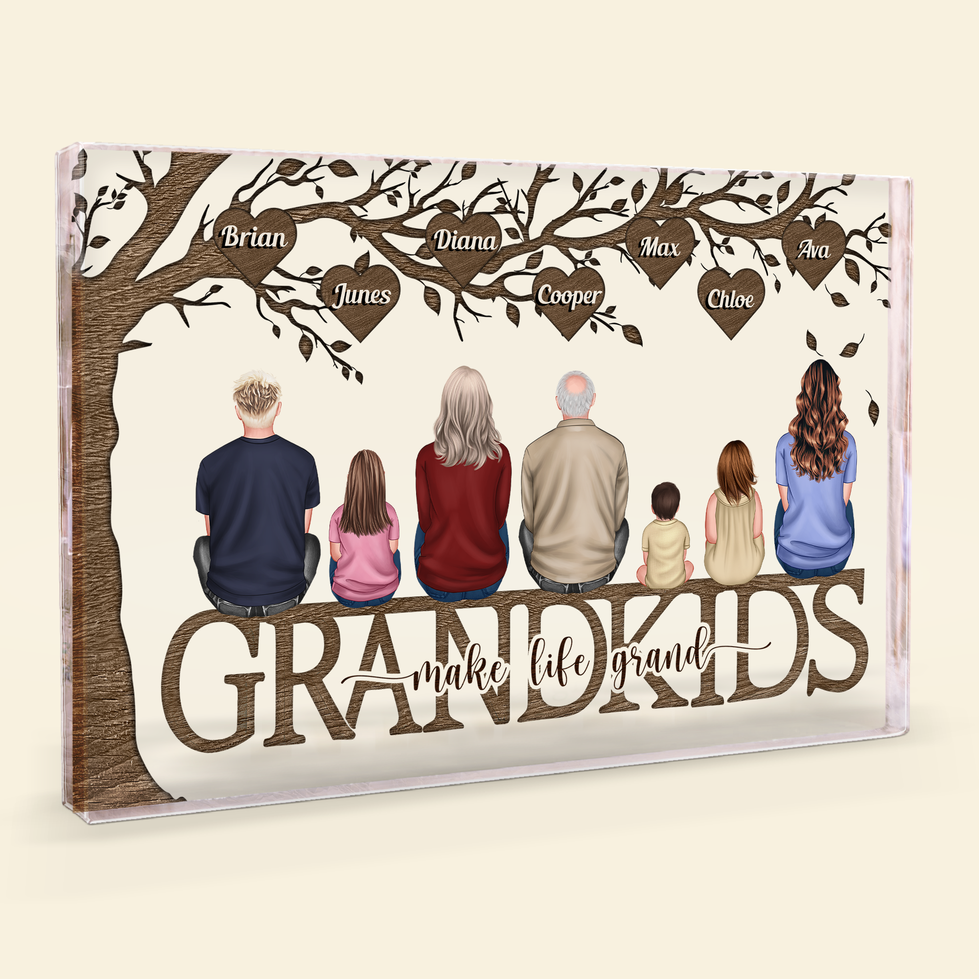 Grandkids Make Life Grand - Personalized Rectangle Acrylic Plaque - Image 2