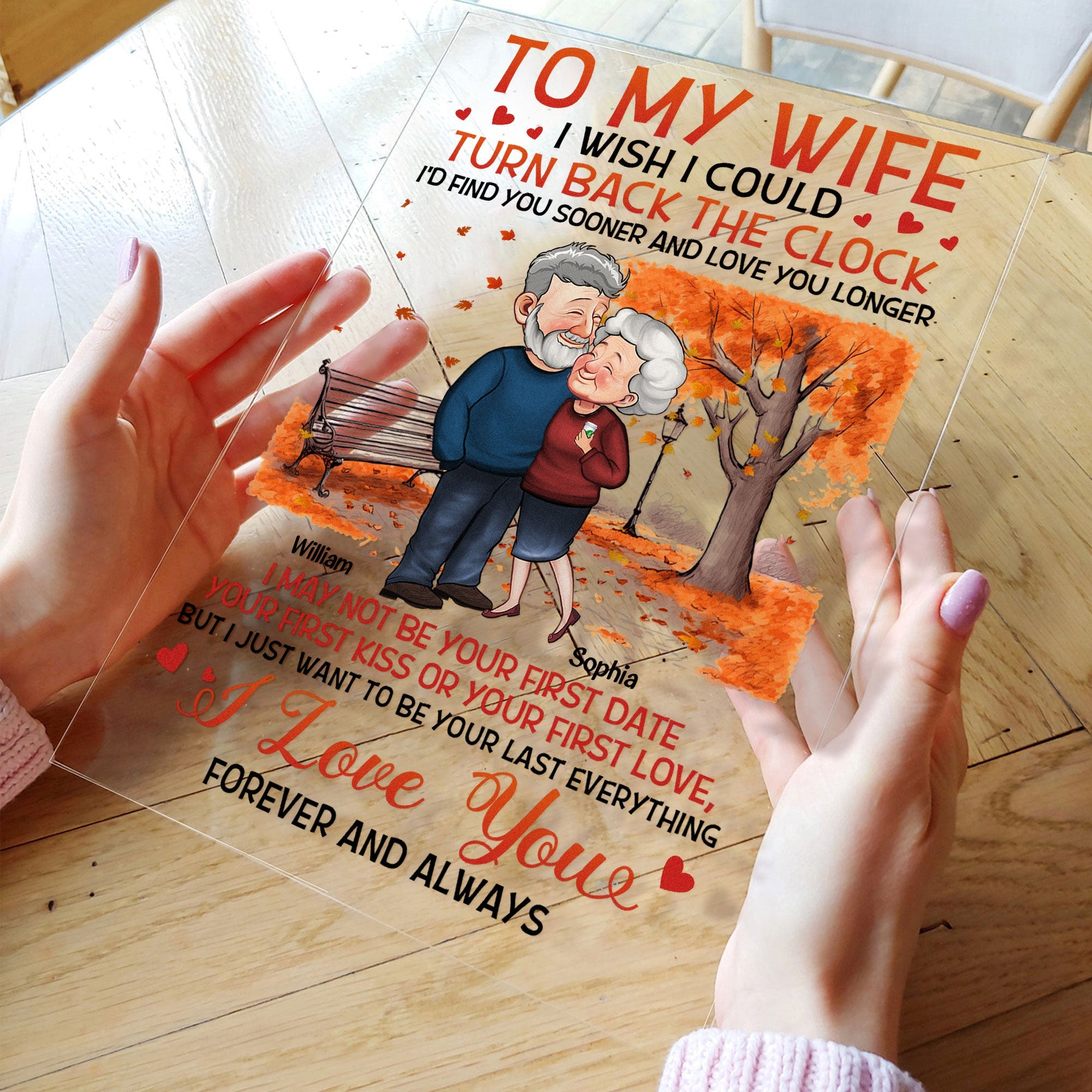 I Wish I Could Turn Back The Clock - Personalized Acrylic Plaque - Birthday Gifts For Her, Wife - Image 5