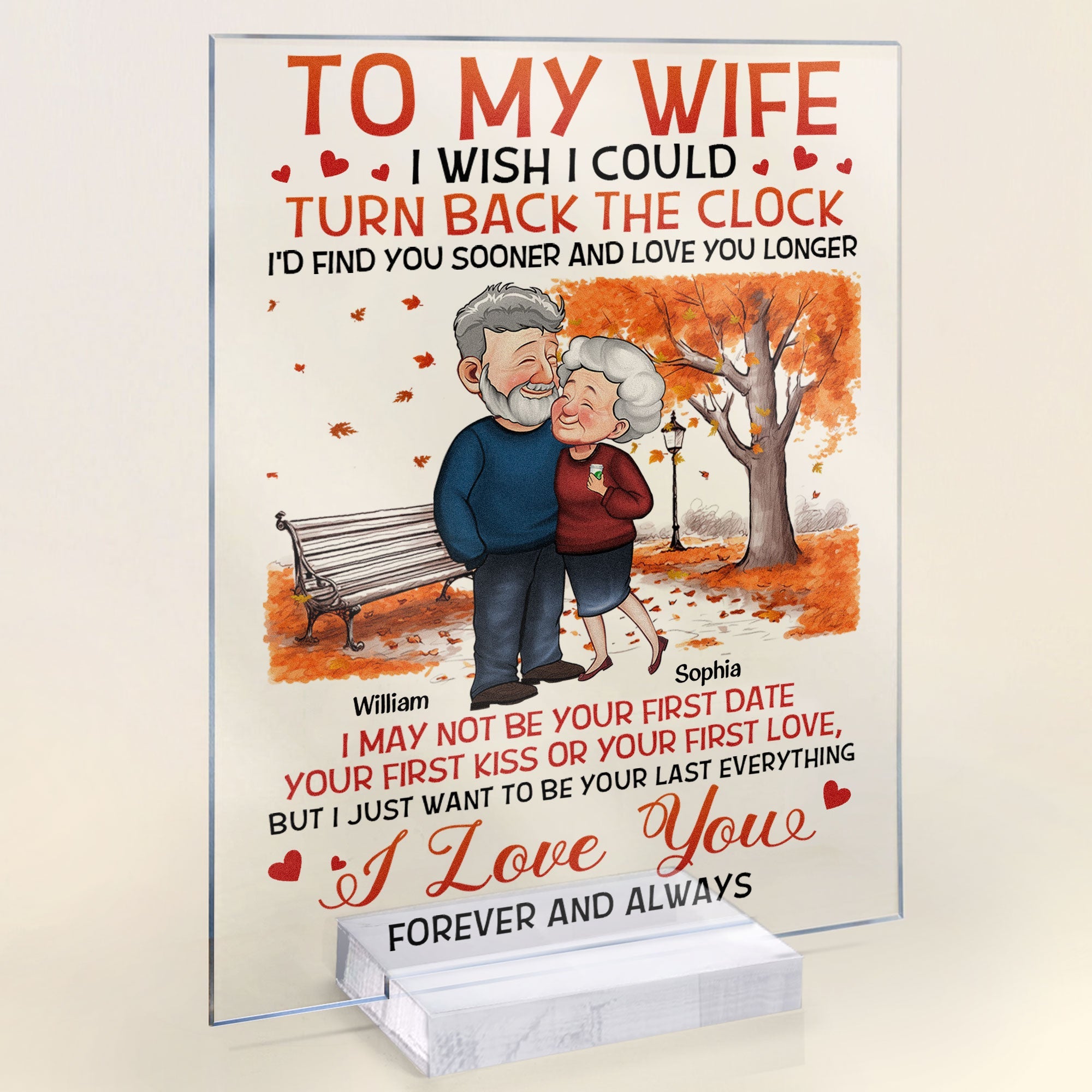 I Wish I Could Turn Back The Clock - Personalized Acrylic Plaque - Birthday Gifts For Her, Wife - Image 3