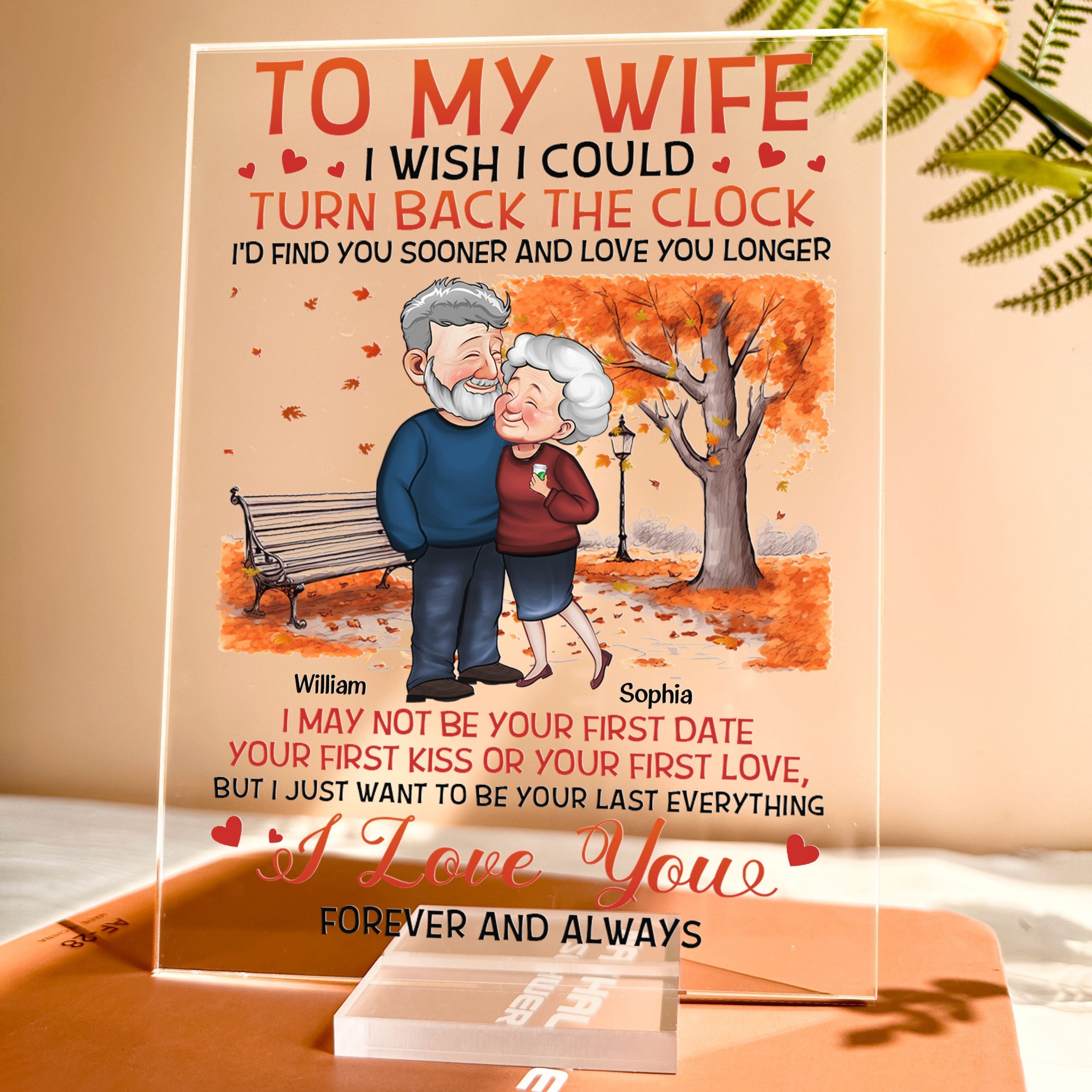 I Wish I Could Turn Back The Clock - Personalized Acrylic Plaque - Birthday Gifts For Her, Wife - Image 4