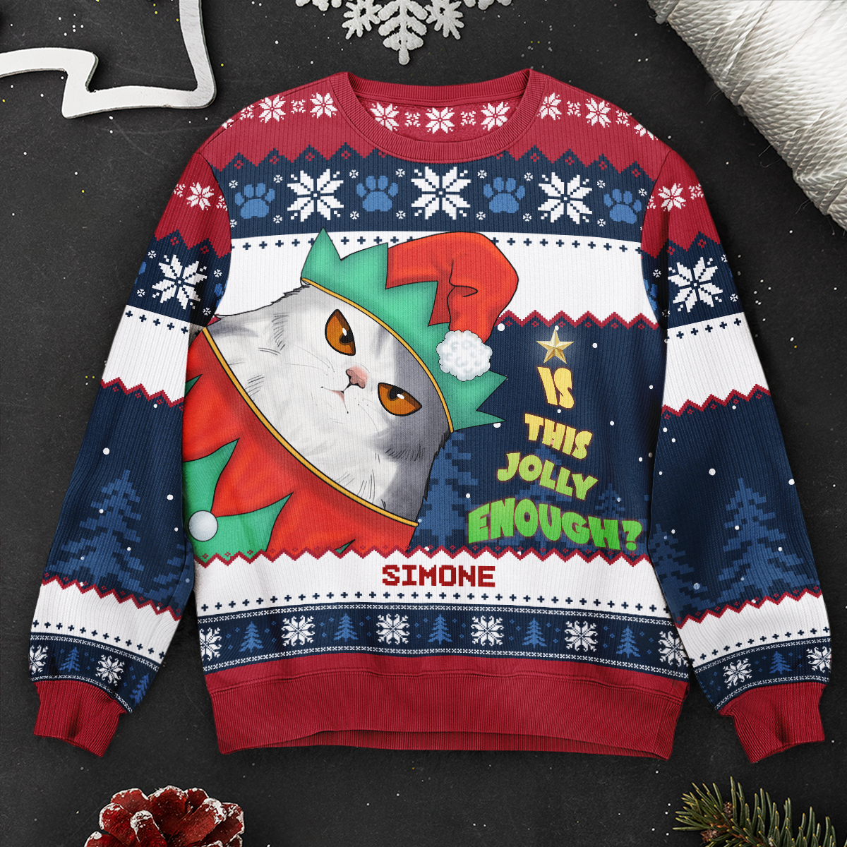 Is This Jolly Enough? - Personalized Ugly Sweater - Image 2