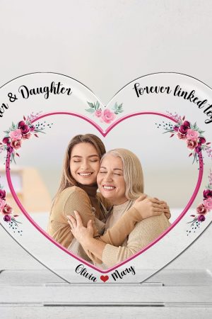Mother & Daughters Forever Linked Together - Personalized Acrylic Photo Plaque