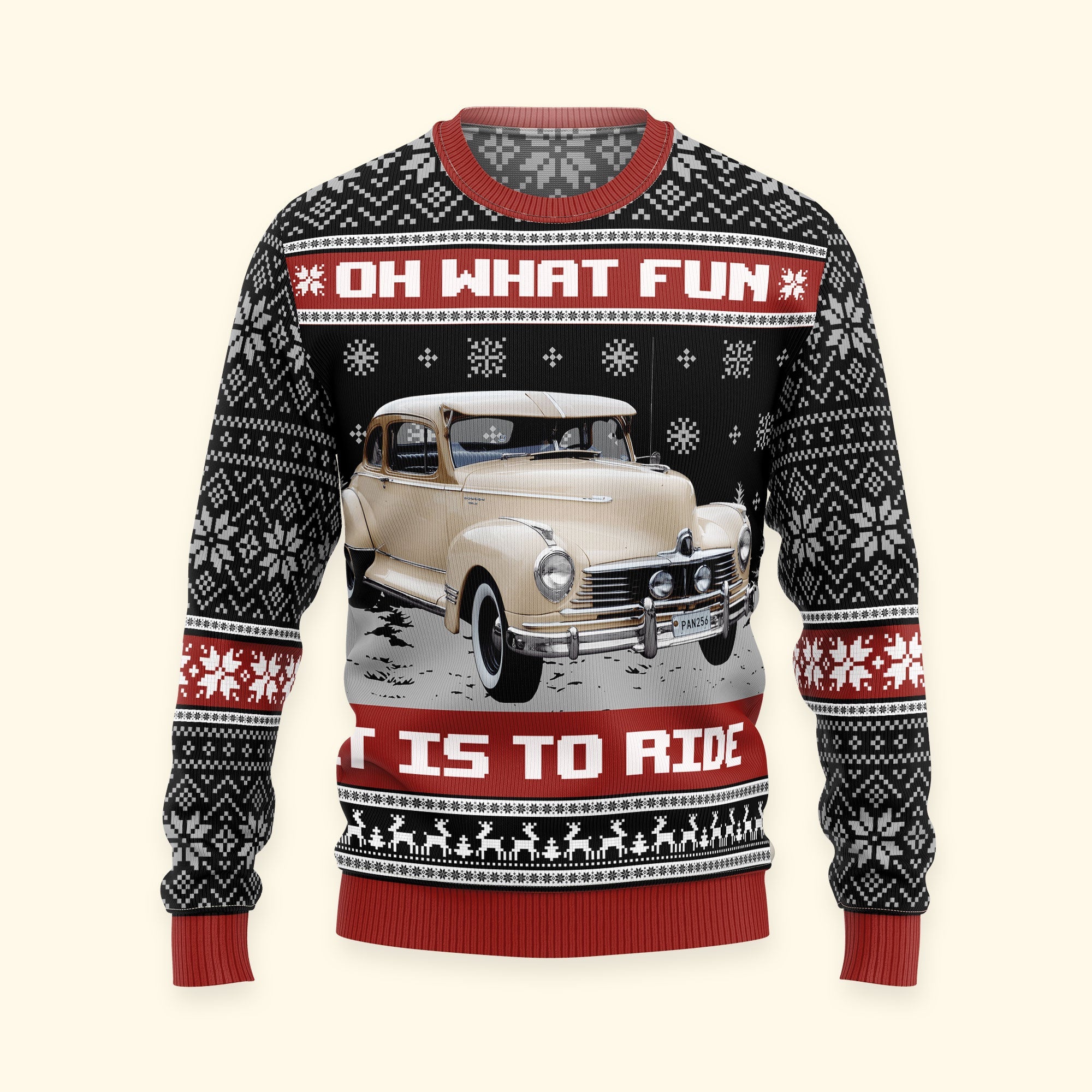 Oh What Fun It Is To Ride For Men - Personalized Photo Ugly Sweater - Image 5