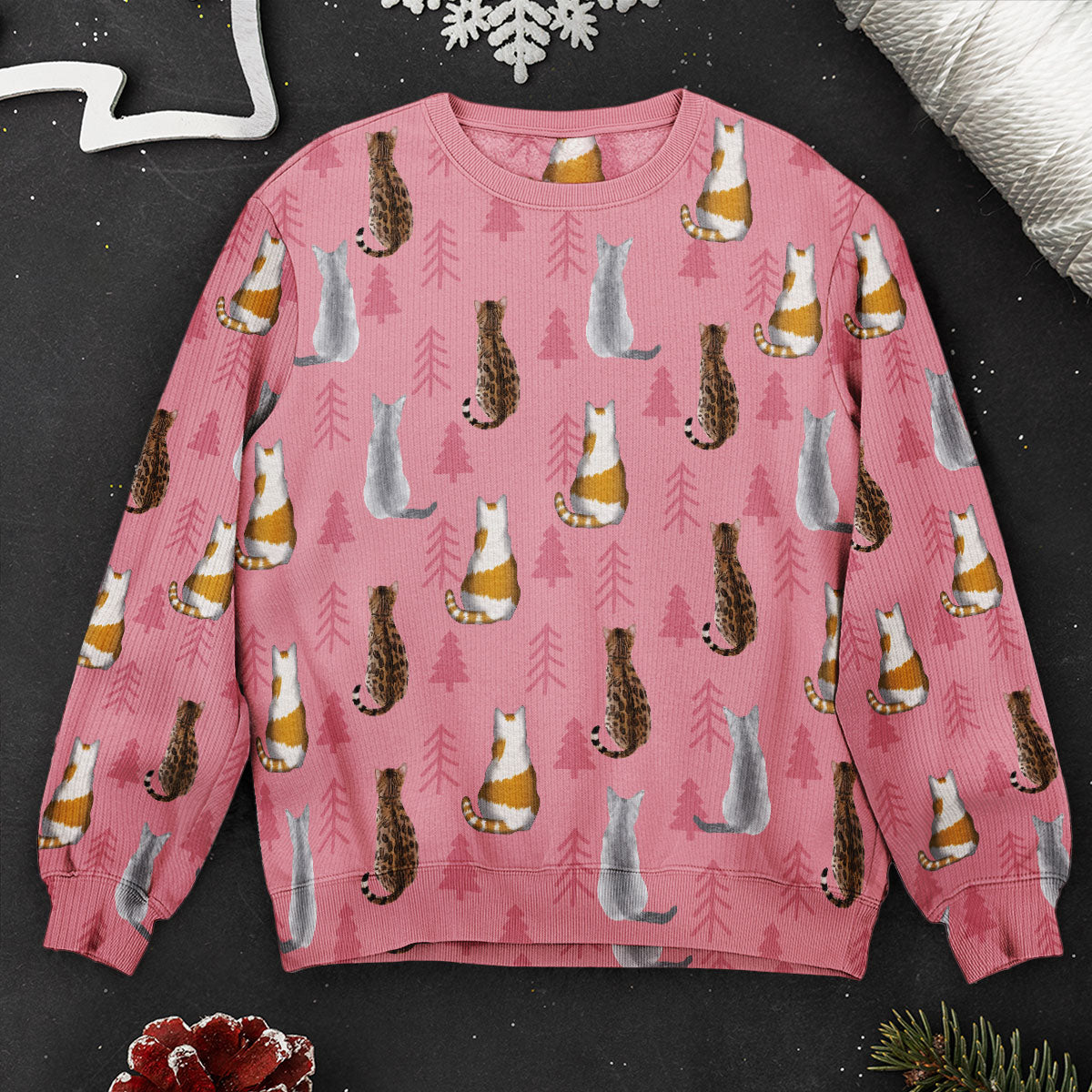 Sitting Pet Christmas Time - Personalized Ugly Sweater - Image 2