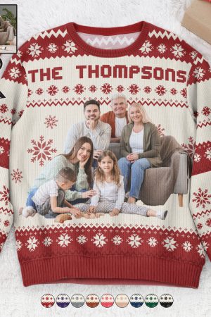 The Family - Personalized Photo Ugly Sweater