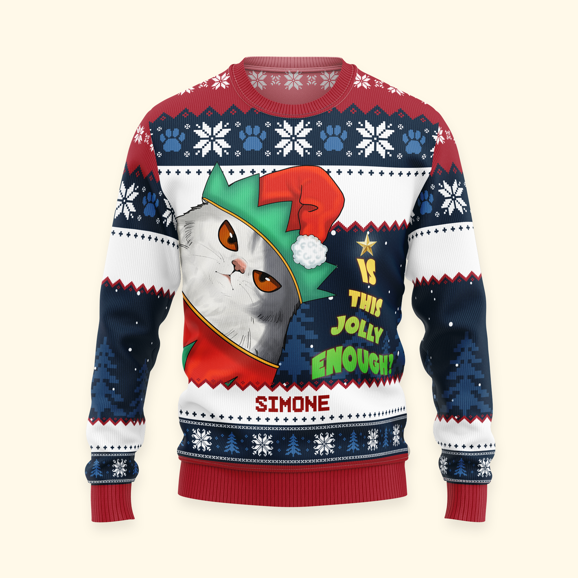 Is This Jolly Enough? - Personalized Ugly Sweater - Image 4